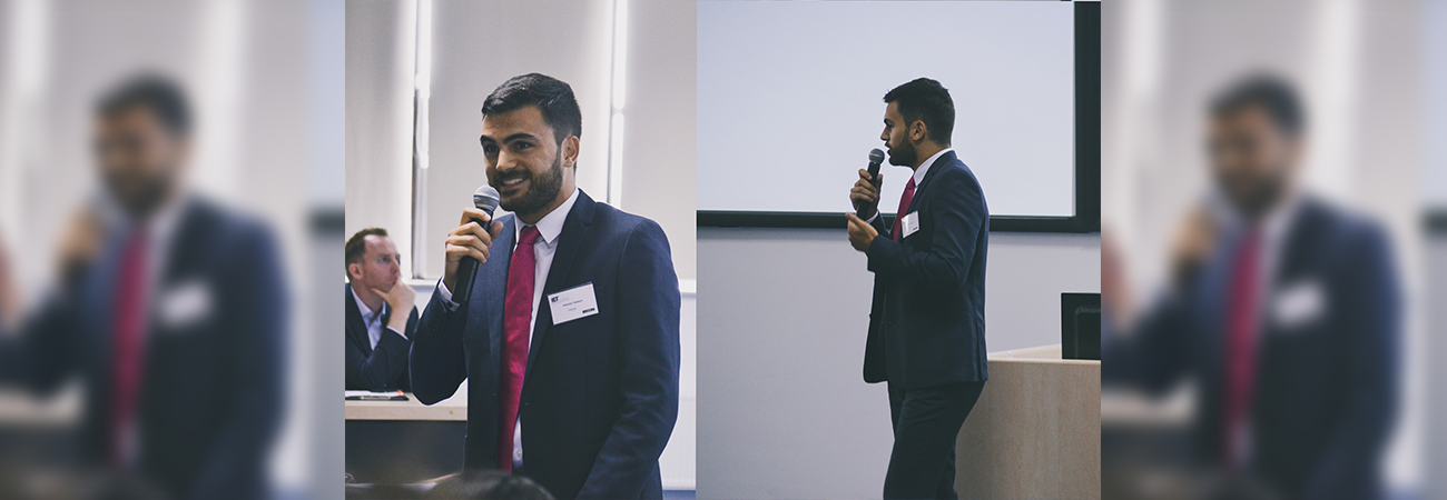 Antoine Yazbeck, élève-ingénieur lors de la finale de l'IET EMEA Present Around The World Regional Final 2018