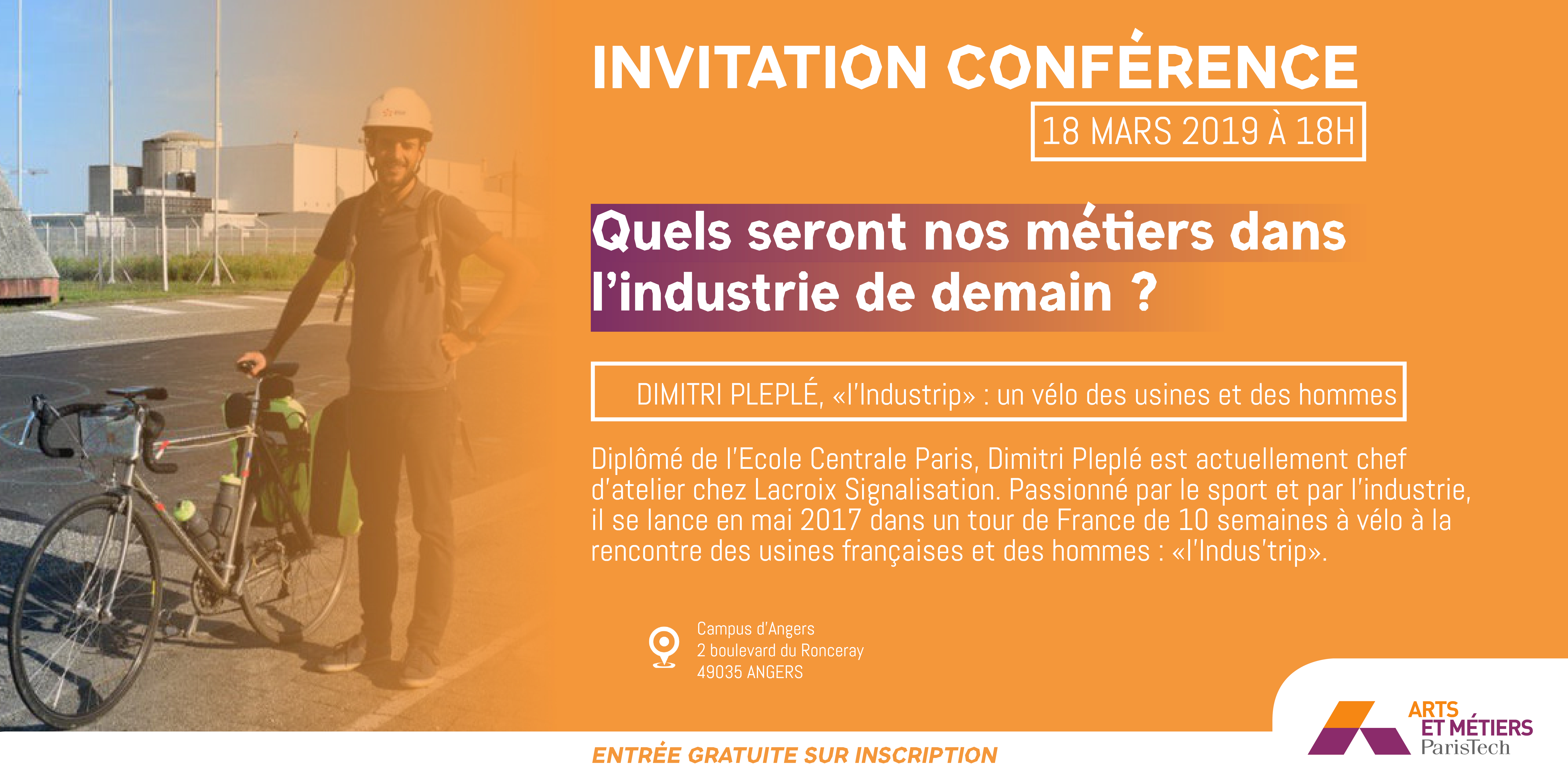 Conférence Dimitri Pleplé campus arts et métier d'angers