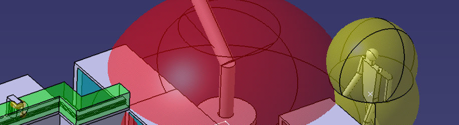 Simulation numérique des espaces du robot et de l'opérateur