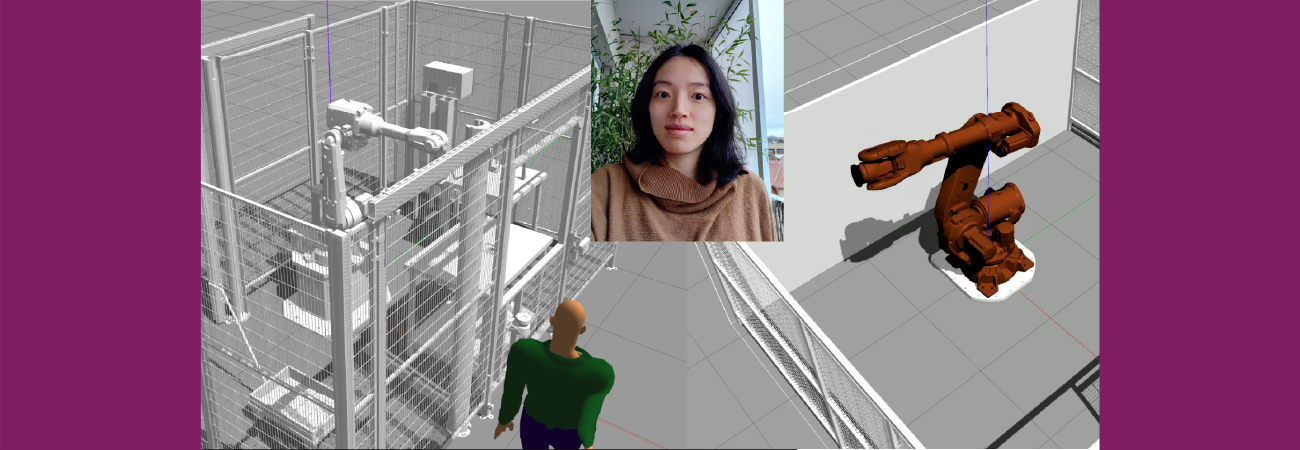 Yier Wu travaille sur la sécurité des opérateurs amenés à travailler avec des robots dans le cadre d'un laboratoire commun avec l'INRS : le LC2S