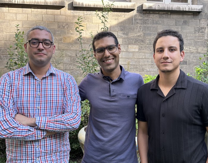 Mehdi Amine Naji, Reda Bakri et Soufiane Montassir lors de leur visite en France.