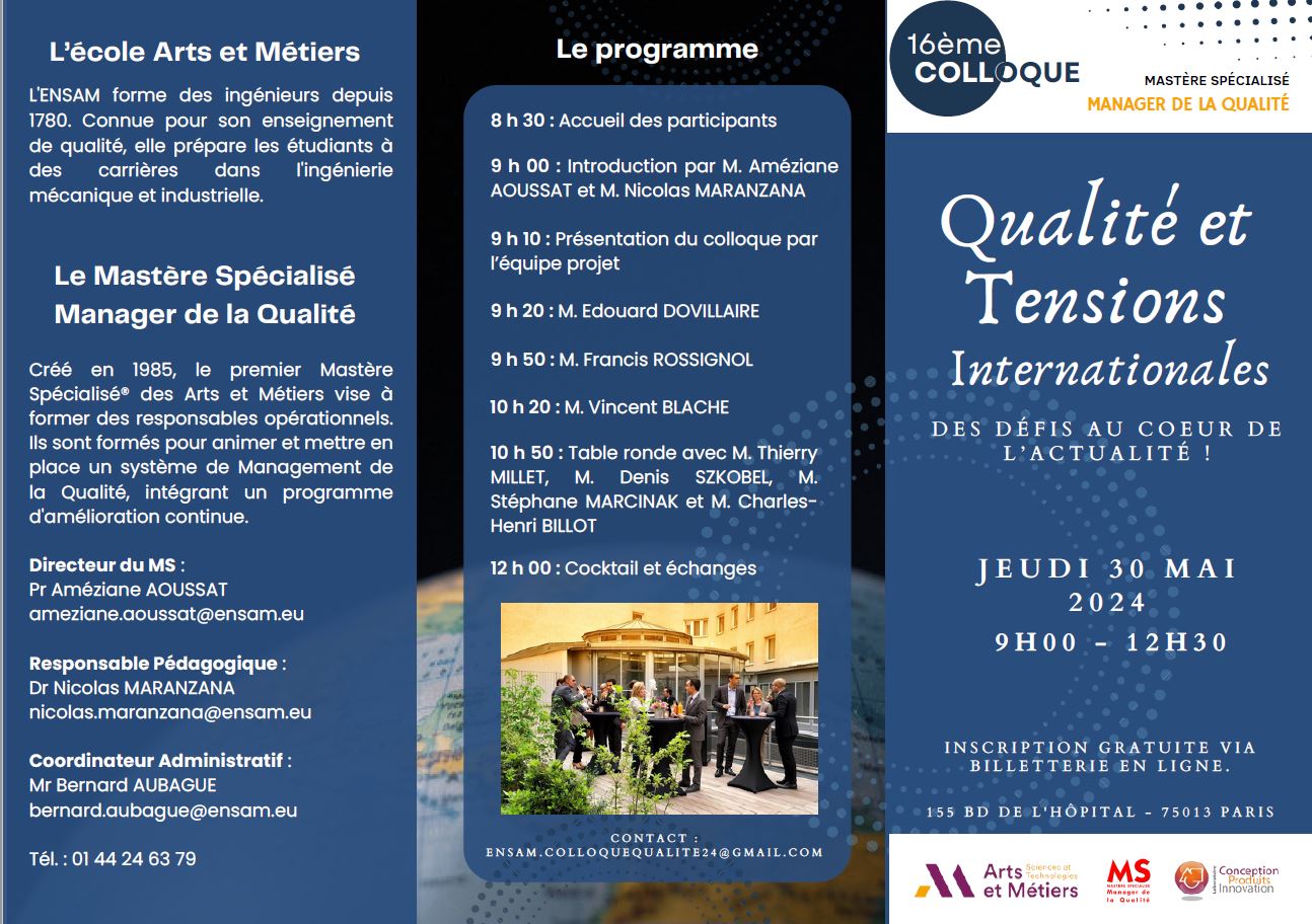 Colloque - Mastère Spécialisé "Manager de la Qualité"