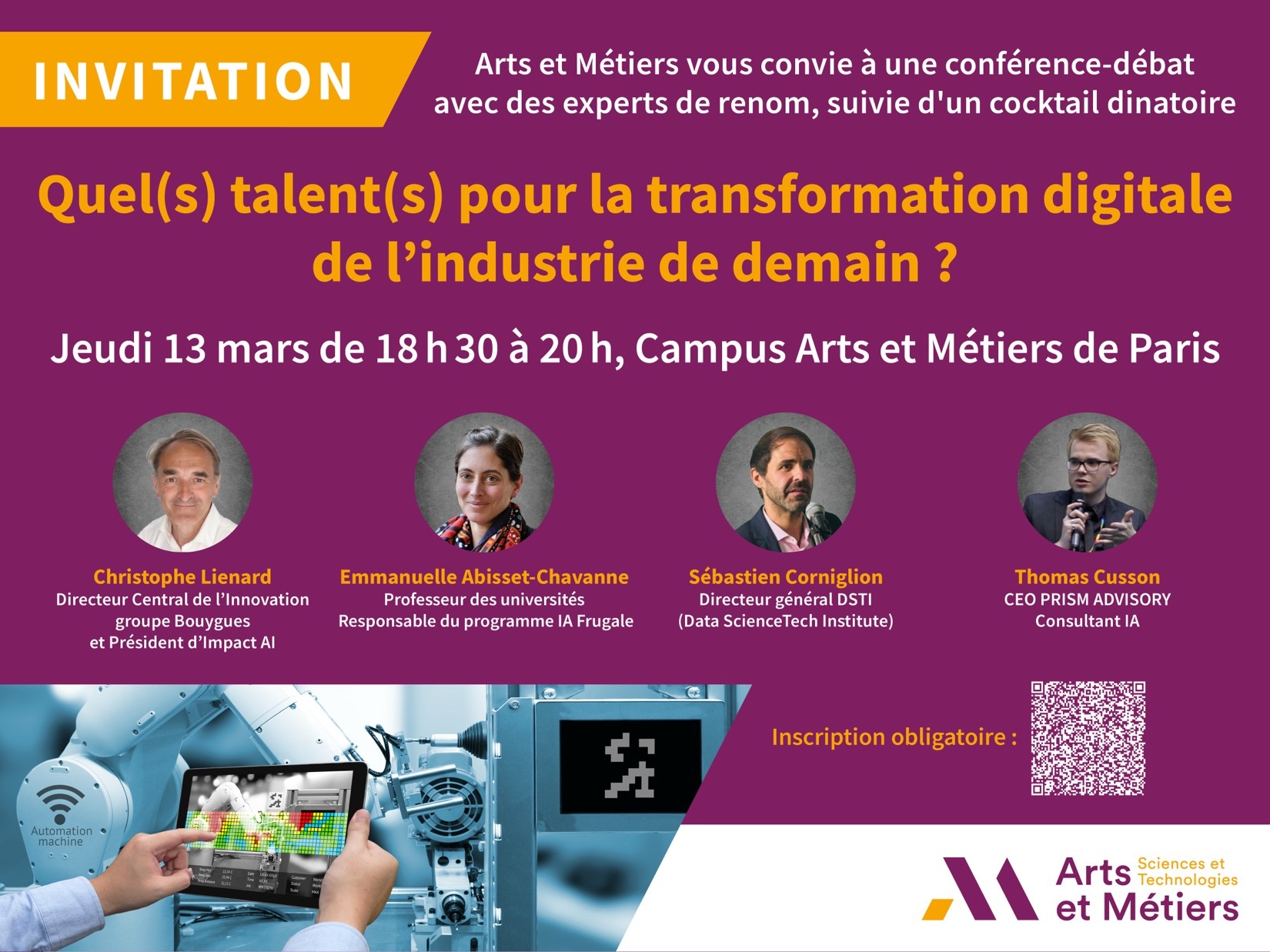Conférence débat : Quel(s) talent(s) pour la transformation digitale de l’industrie de demain ? (banner)
