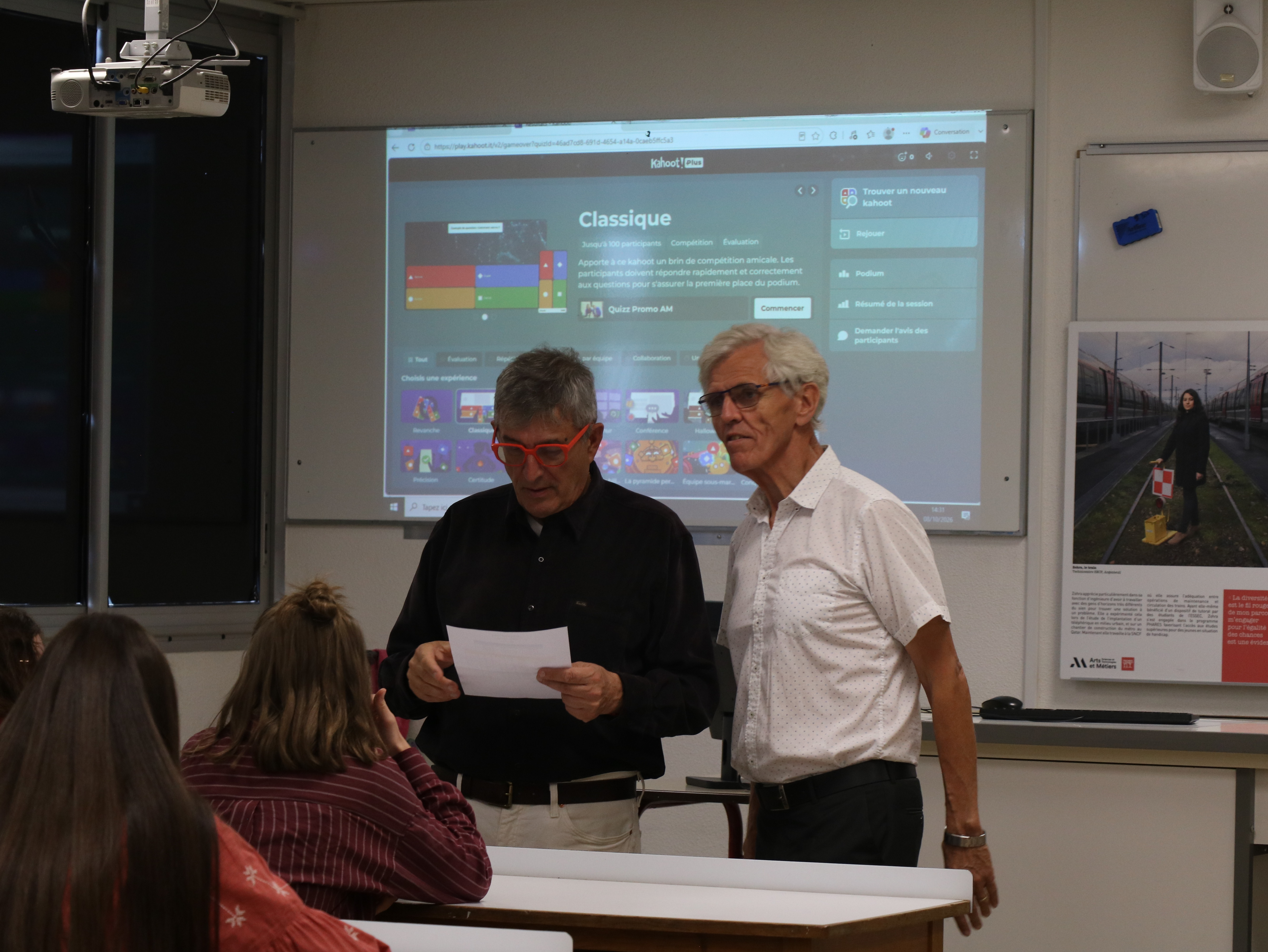 Kahoot avec une classe de lycée