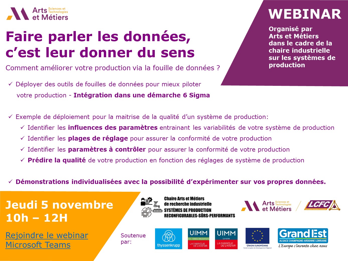 Webinar sur la fouille de données - chaire sur les systèmes de production