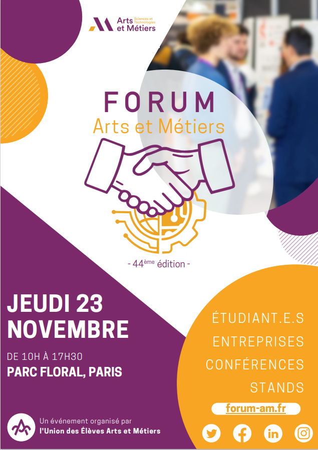 affiche forum AM 2023 - ARTS ET METIERS - ENSAM