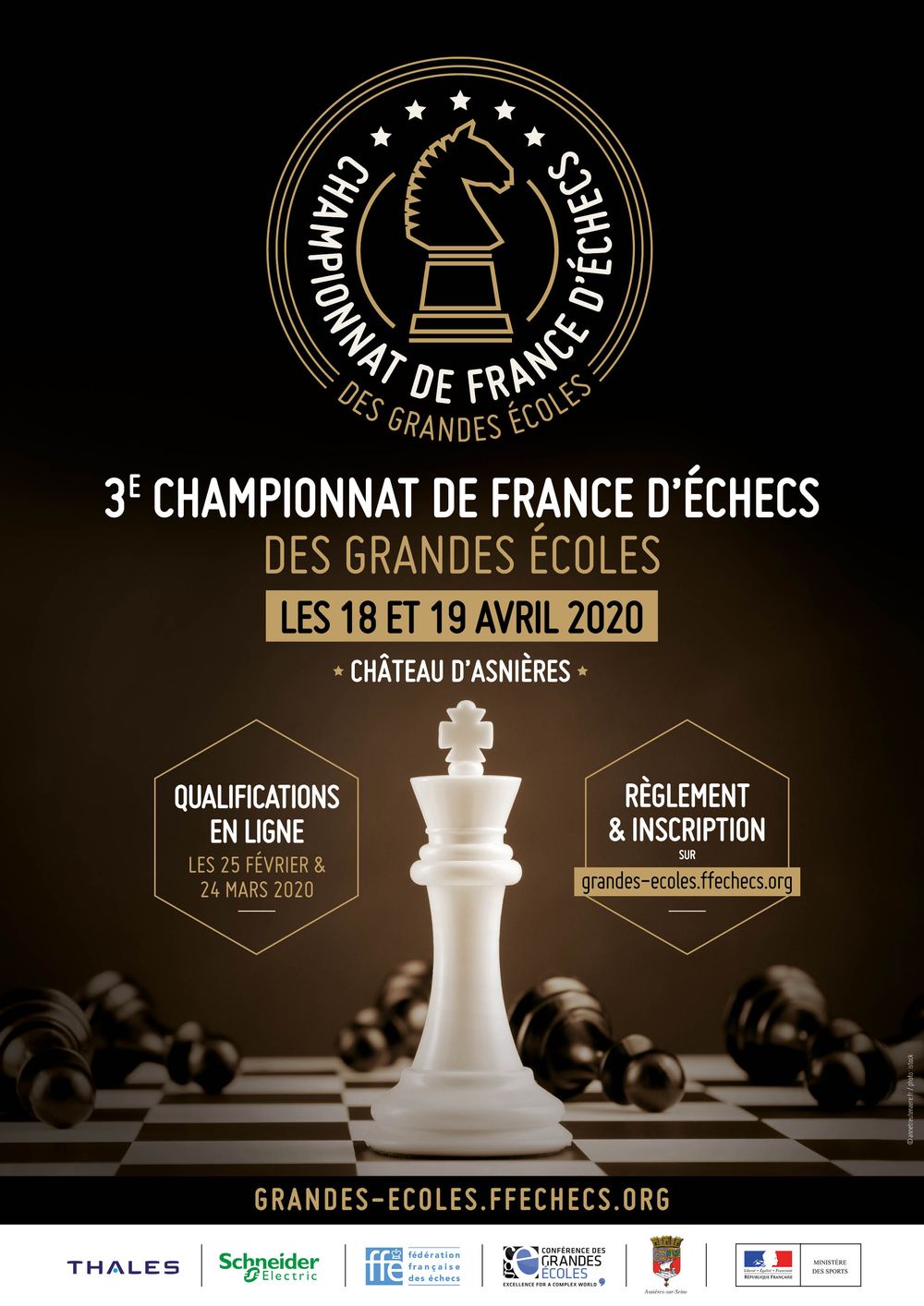 Affiche de 3e championnat de France d’échecs des Grandes Ecoles