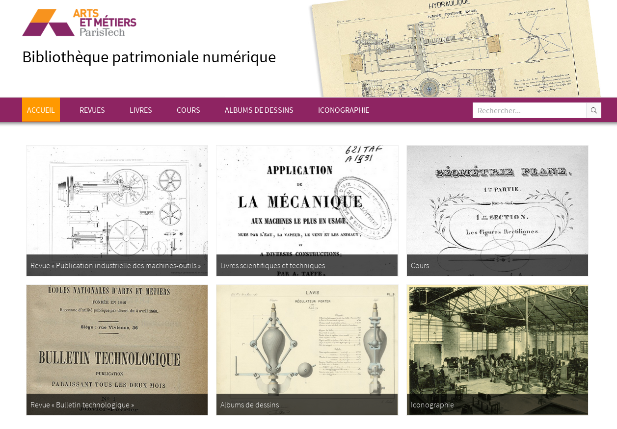 capture d'écran de la page d'accueil du site patrimoine