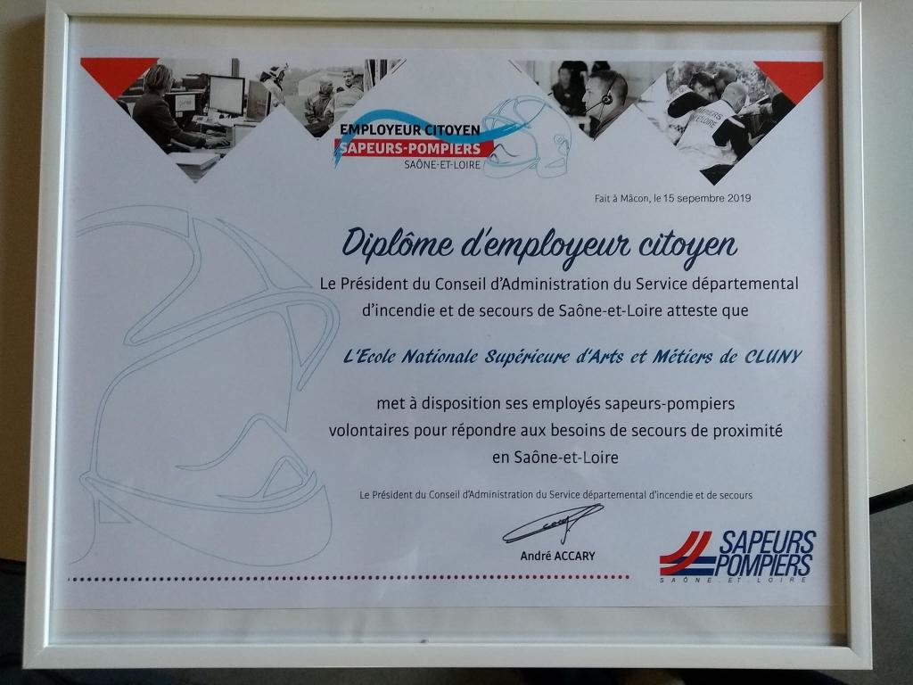 Diplôme d'employeur ctitoyen dcerné au campus de Cluny