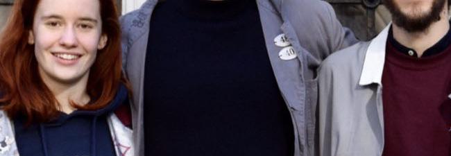 Maxime Dubois (au centre) président de l'Association des élèves Gadzarts du campus Arts et Métiers de Lille