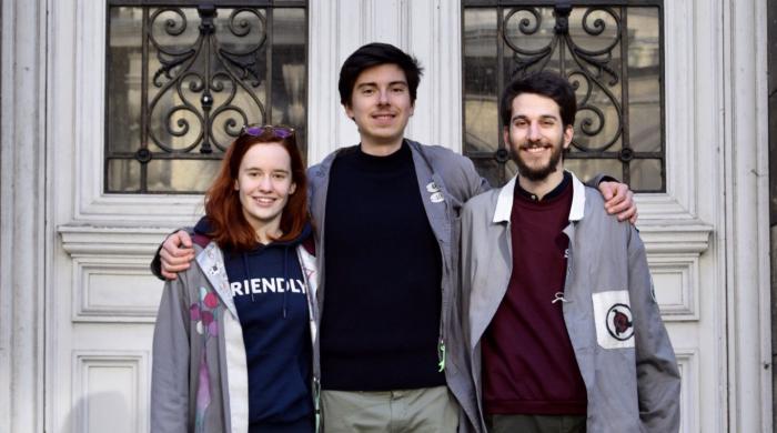 Maxime Dubois (au centre) président de l'Association des élèves Gadzarts du campus Arts et Métiers de Lille