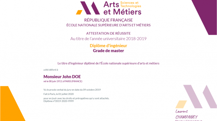 attestation de réussite blockchain