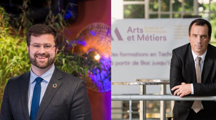 Thomas Friang, directeur général de l'Institut Open Diplomacy et créateurorganisateur des RDD, et Laurent Champaney, directeur général d’Arts et Métiers.