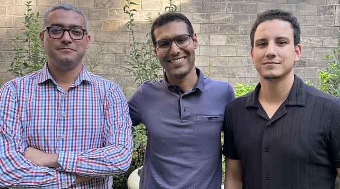 Mehdi Amine Naji, Reda Bakri et Soufiane Montassir lors de leur visite en France.