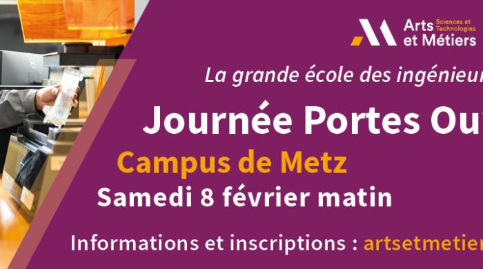 Le campus Arts et Métiers de Metz ouvre ses portes le samedi 8 février 2025 pour faire découvrir ses formations d'ingénieurs.