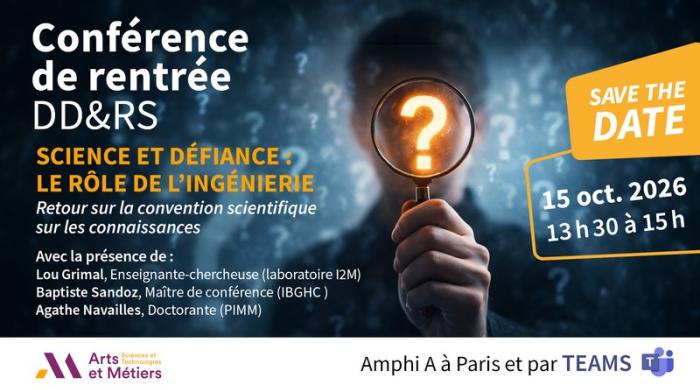 Conférence de rentrée : « Science et défiance : le rôle de l’ingénierie » Arts et Métiers ENSAM 2026
